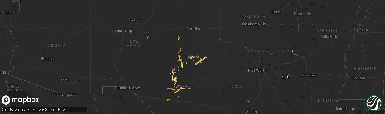 Hail map on May 14, 2015