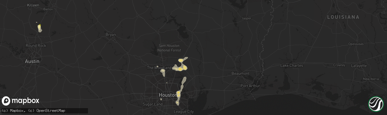 Hail map in Cleveland, TX on May 14, 2016