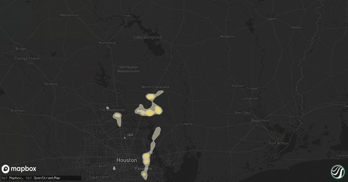Hail map in Cleveland, TX on May 14, 2016