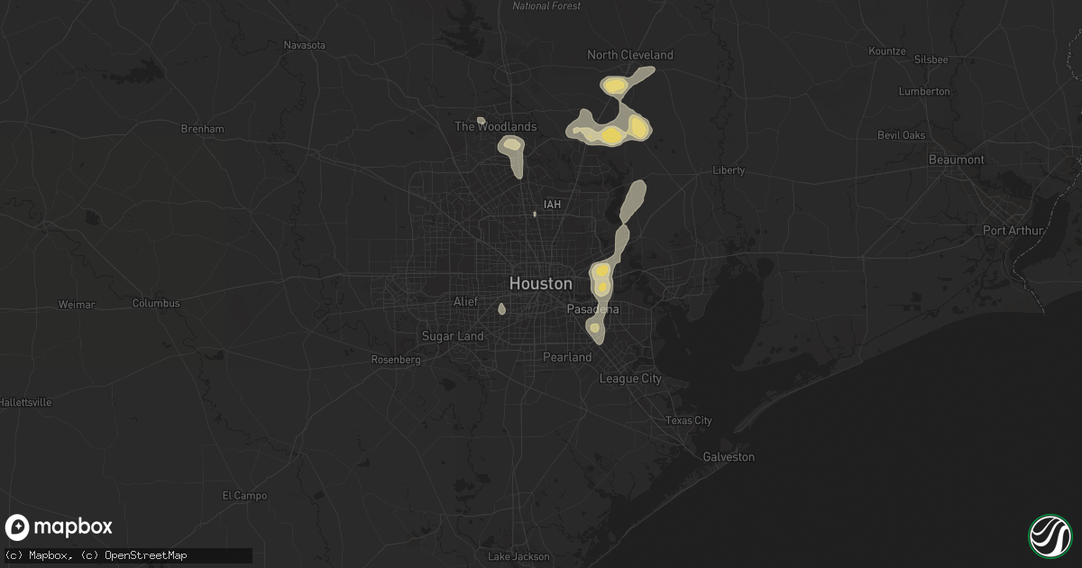 Hail map in Houston, TX on May 14, 2016