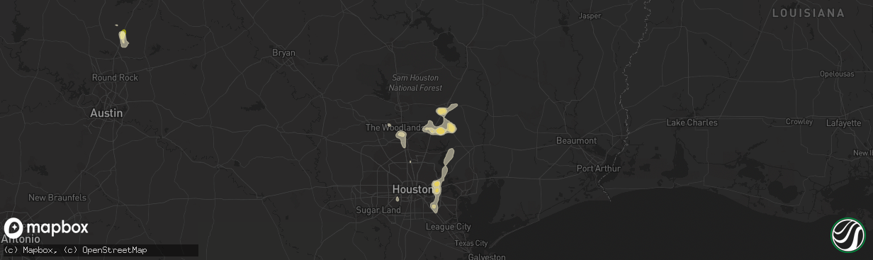 Hail map in New Caney, TX on May 14, 2016