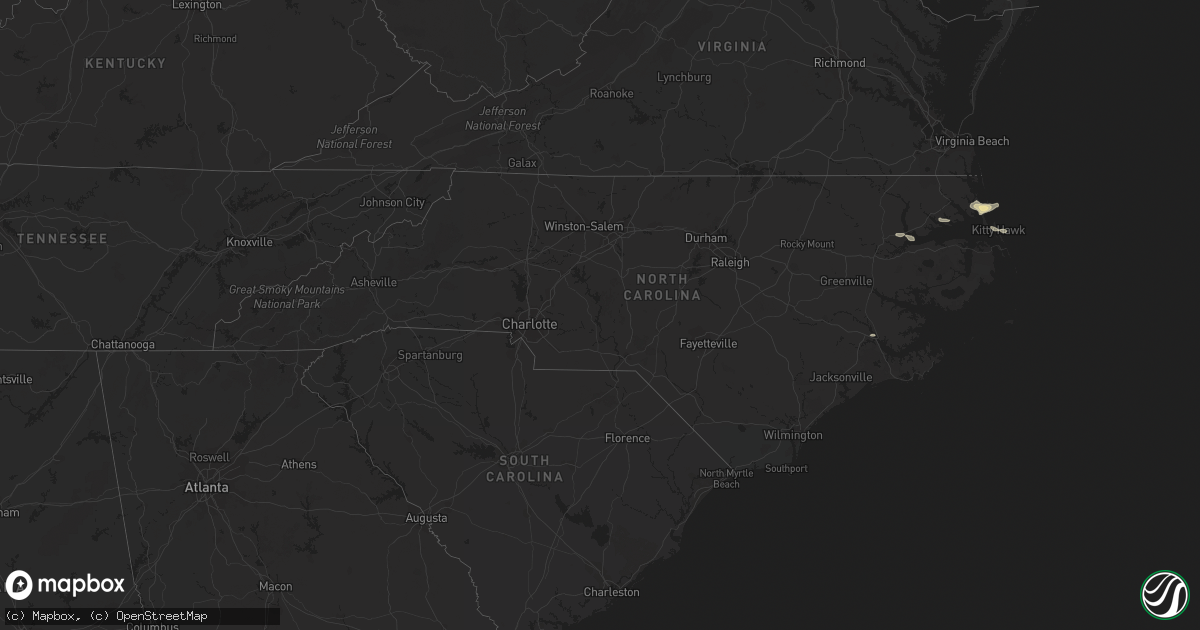 Hail map in North Carolina on May 14, 2016