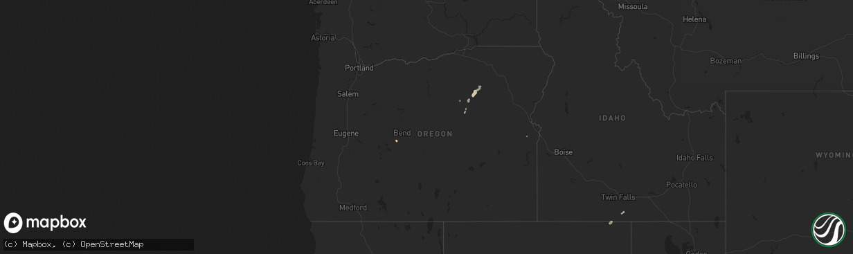 Hail map in Oregon on May 14, 2016