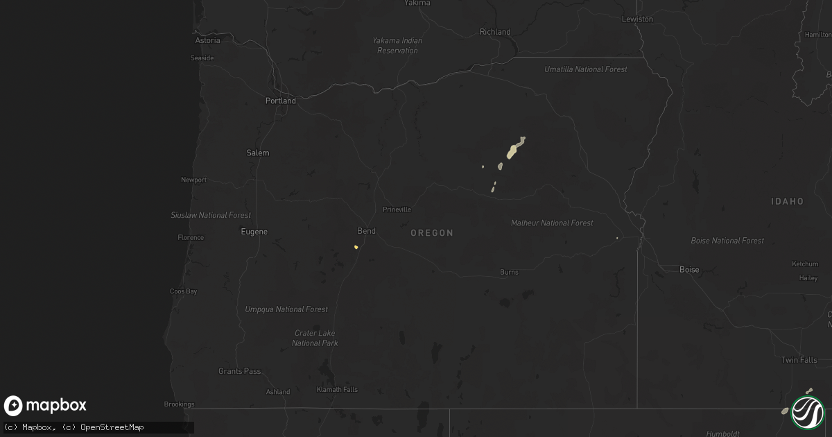 Hail map in Oregon on May 14, 2016