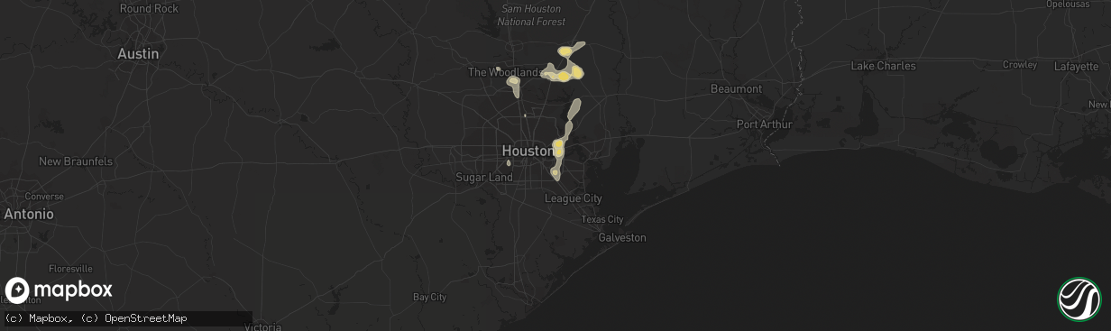 Hail map in Pasadena, TX on May 14, 2016