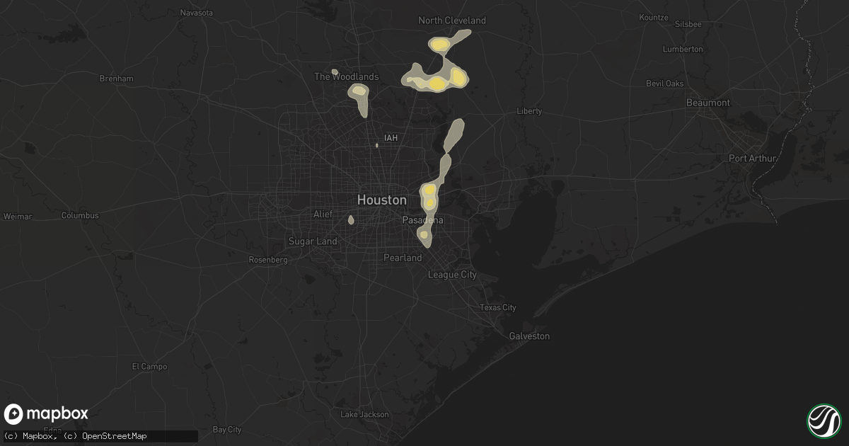 Hail map in Pasadena, TX on May 14, 2016