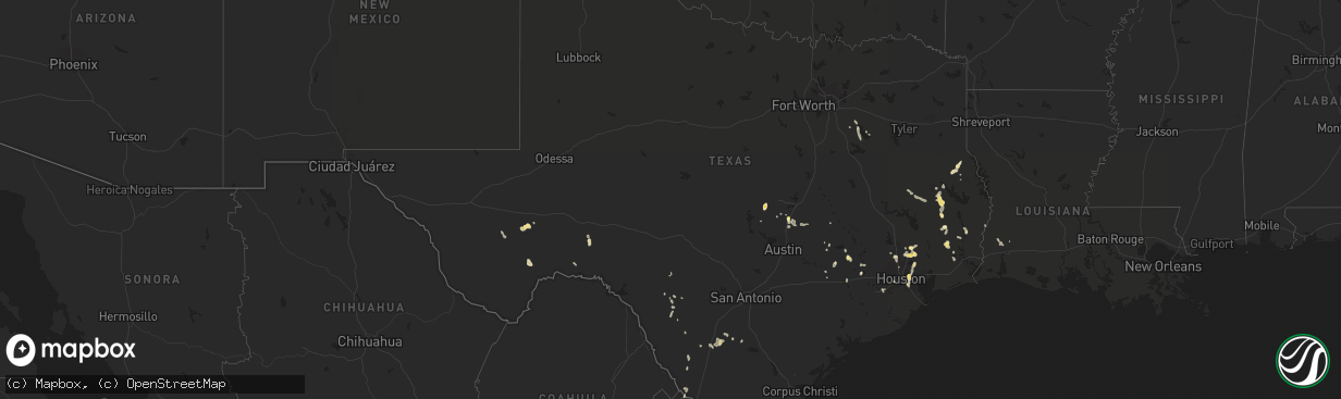 Hail map in Texas on May 14, 2016