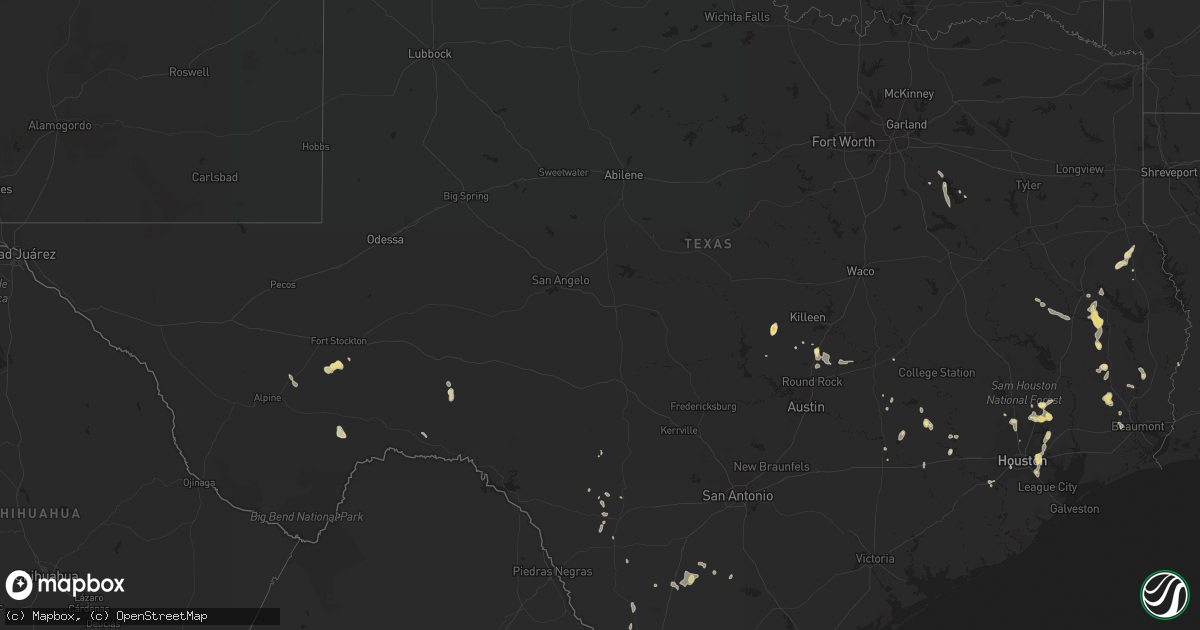 Hail map in Texas on May 14, 2016