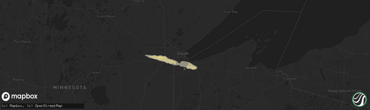 Hail map in Duluth, MN on May 14, 2017