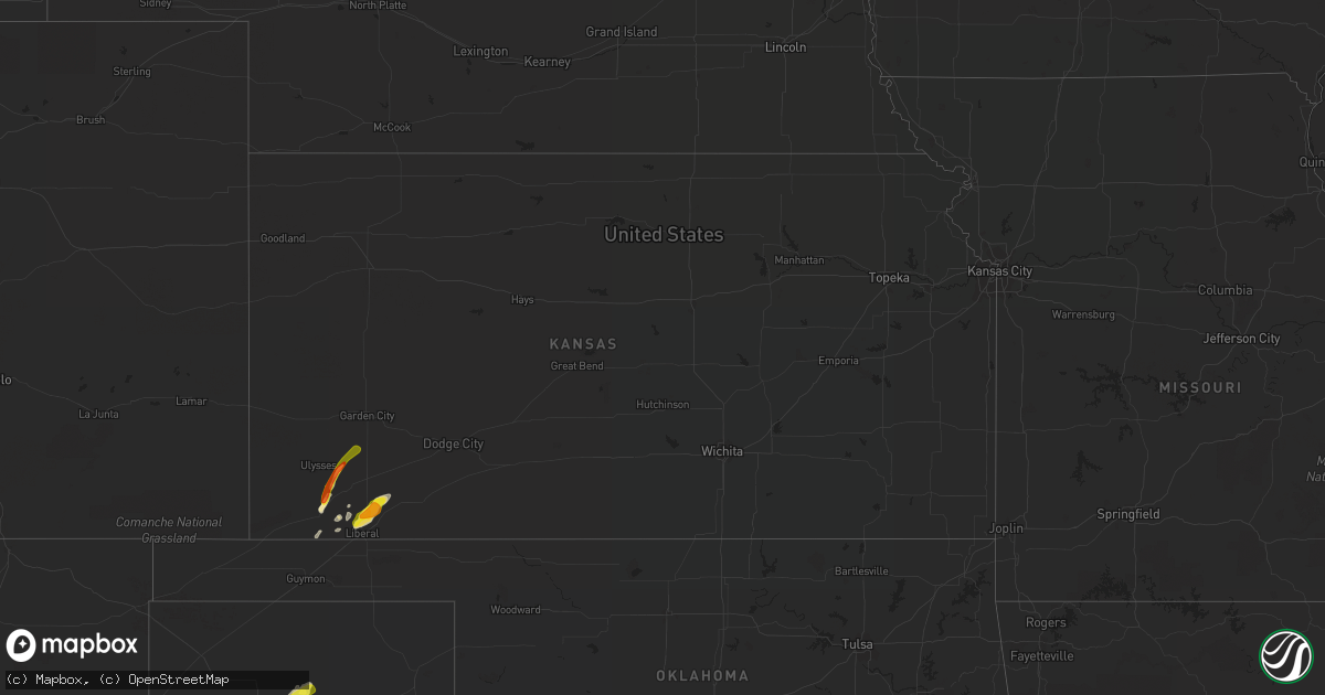 Hail map in Kansas on May 14, 2017