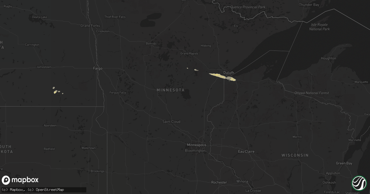 Hail map in Minnesota on May 14, 2017
