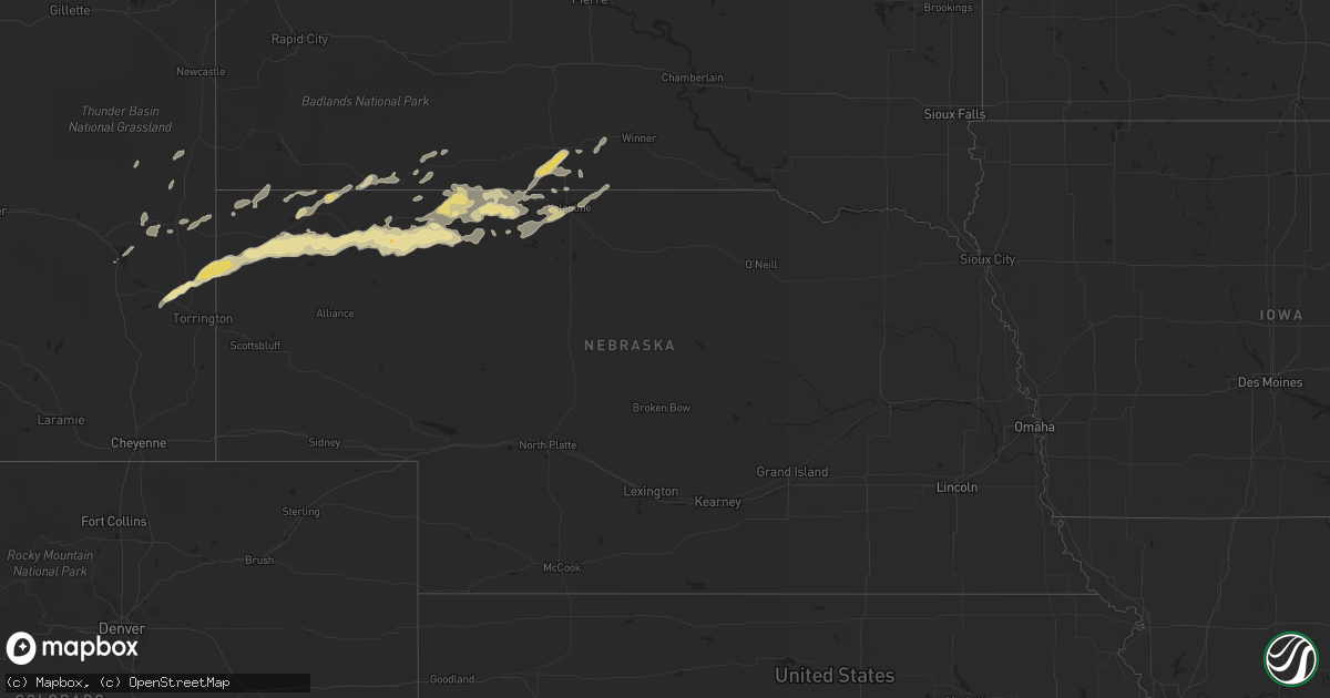 Hail map in Nebraska on May 14, 2017