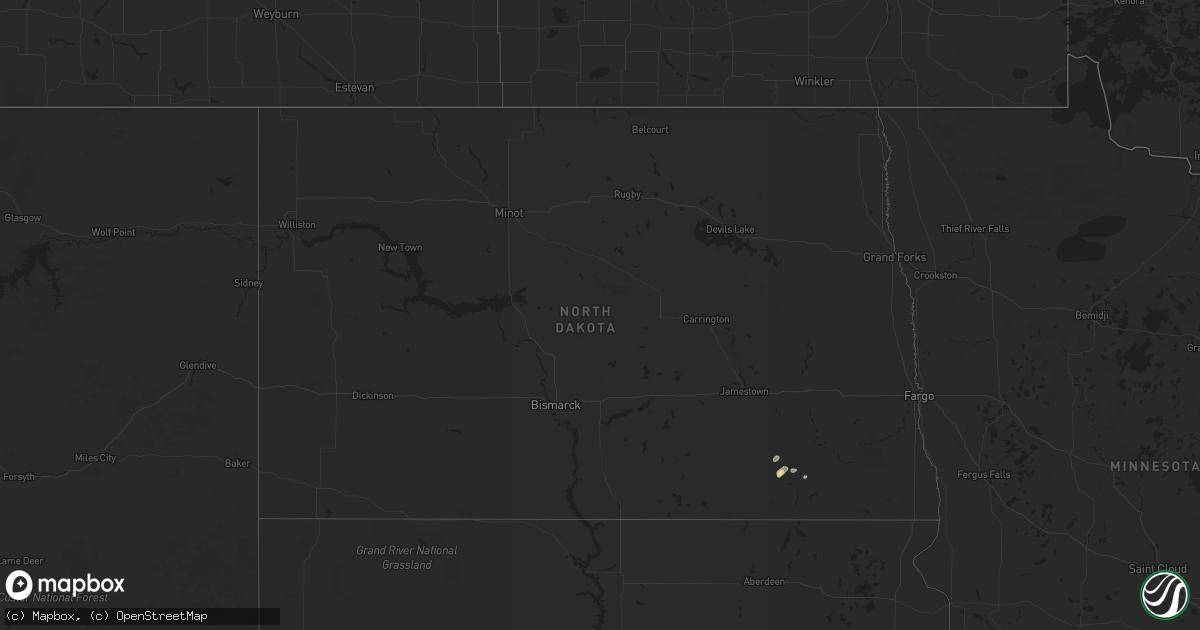 Hail map in North Dakota on May 14, 2017