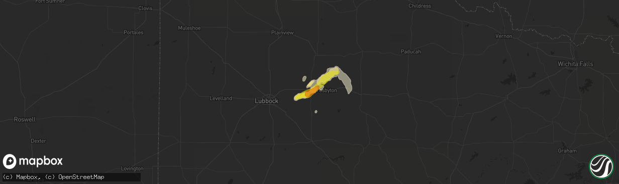 Hail map in Ralls, TX on May 14, 2017