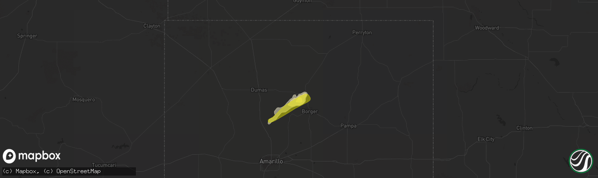 Hail map in Stinnett, TX on May 14, 2017