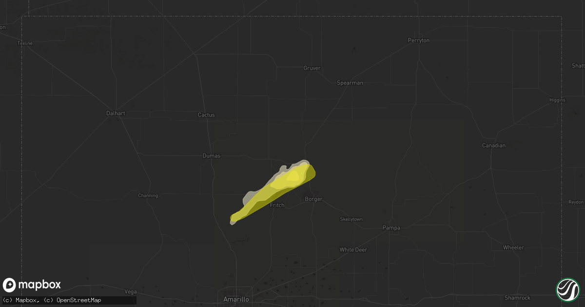 Hail map in Stinnett, TX on May 14, 2017