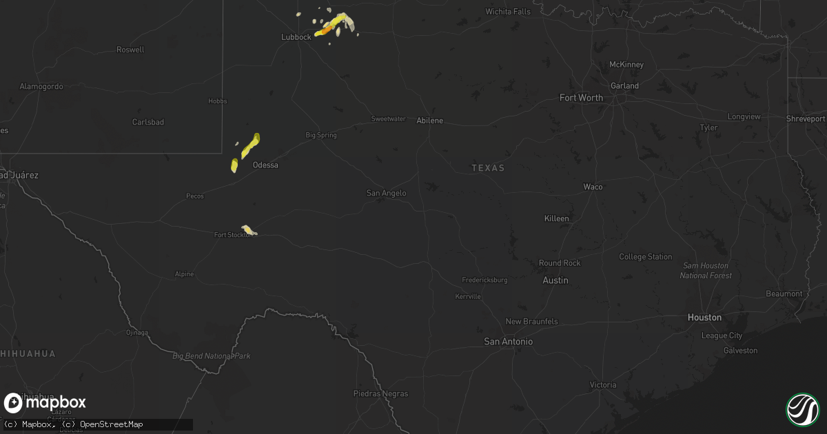 Hail map in Texas on May 14, 2017