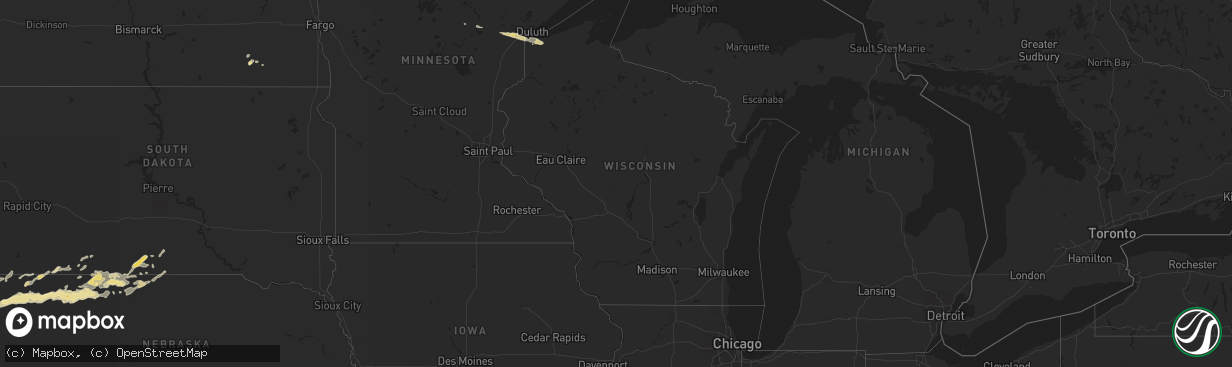 Hail map in Wisconsin on May 14, 2017