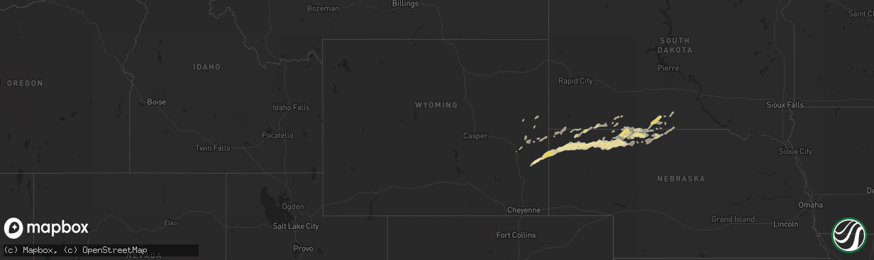 Hail map in Wyoming on May 14, 2017