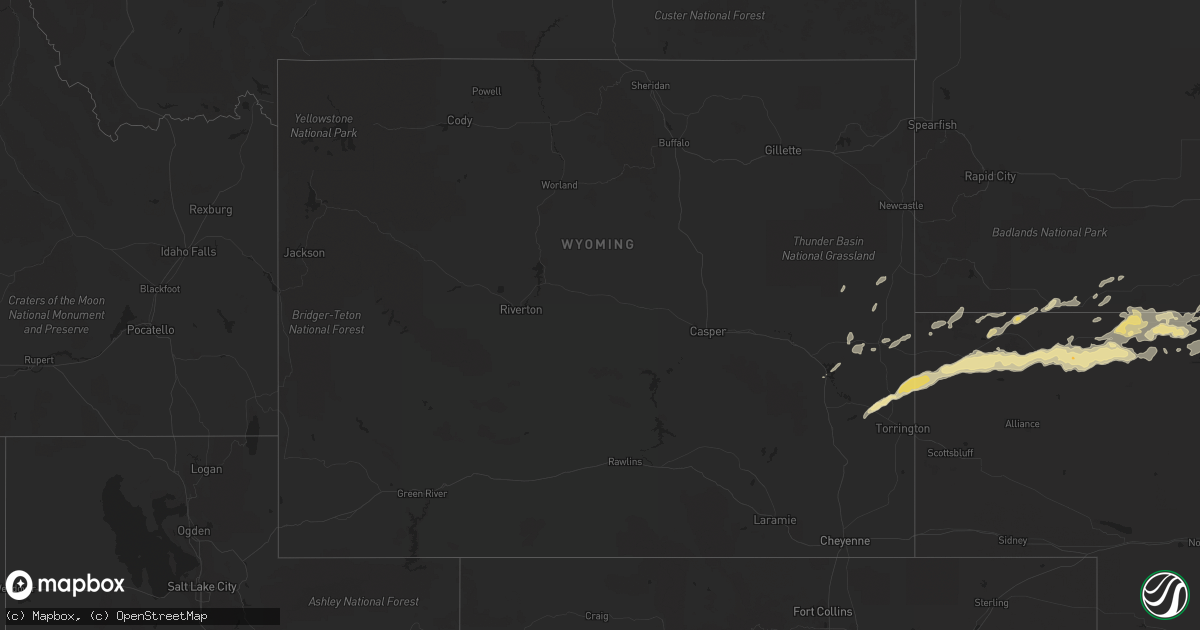 Hail map in Wyoming on May 14, 2017