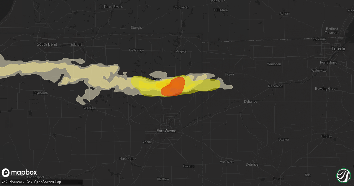 Hail map in Auburn, IN on May 14, 2018