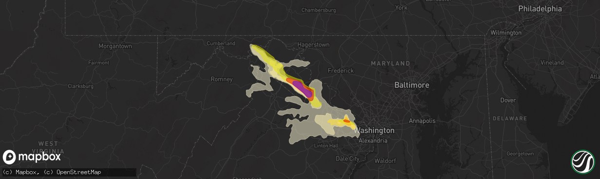 Hail map in Charles Town, WV on May 14, 2018