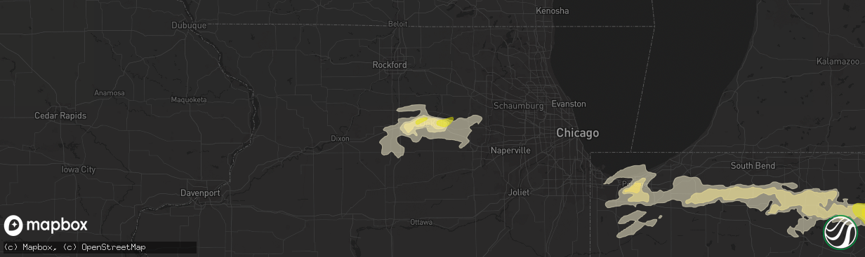 Hail map in Dekalb, IL on May 14, 2018