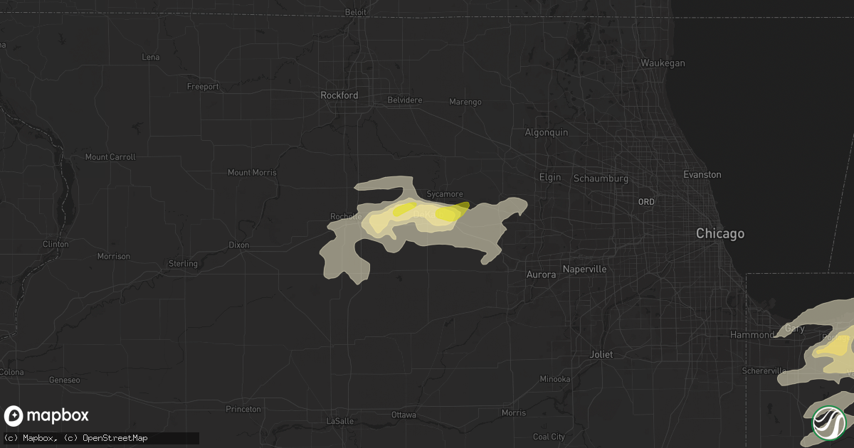 Hail map in Dekalb, IL on May 14, 2018