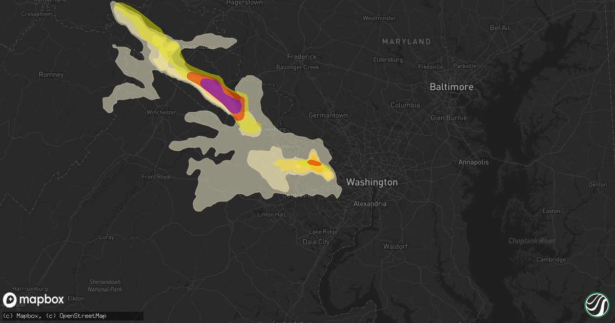 Hail map in Herndon, VA on May 14, 2018