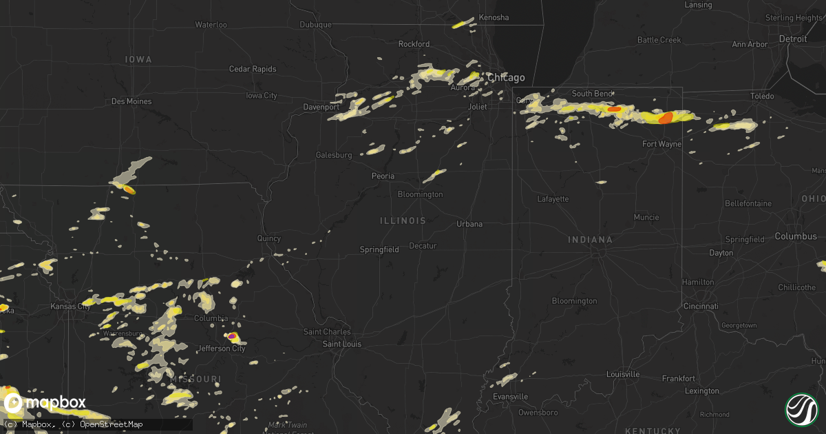 Hail map in Illinois on May 14, 2018