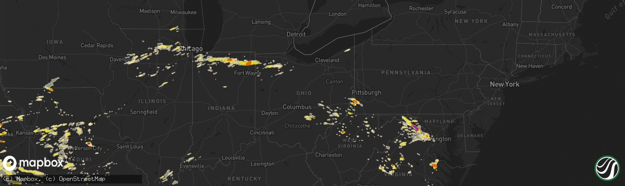 Hail map in Ohio on May 14, 2018