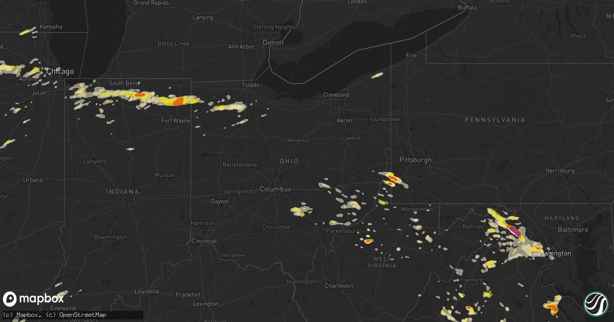 Hail map in Ohio on May 14, 2018