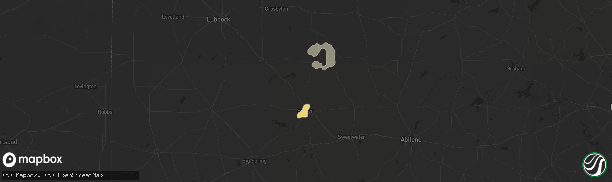 Hail map in Snyder, TX on May 14, 2018