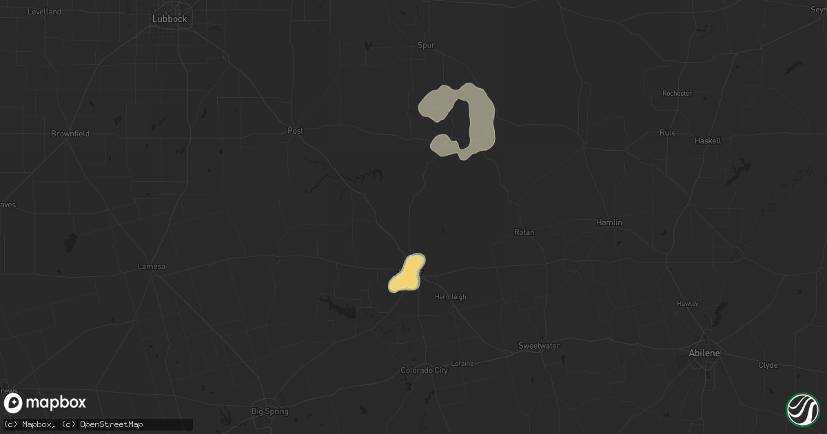 Hail map in Snyder, TX on May 14, 2018