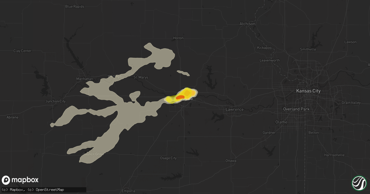 Hail map in Topeka, KS on May 14, 2018