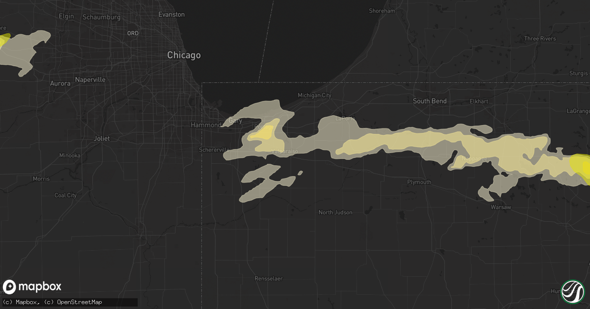 Hail map in Valparaiso, IN on May 14, 2018