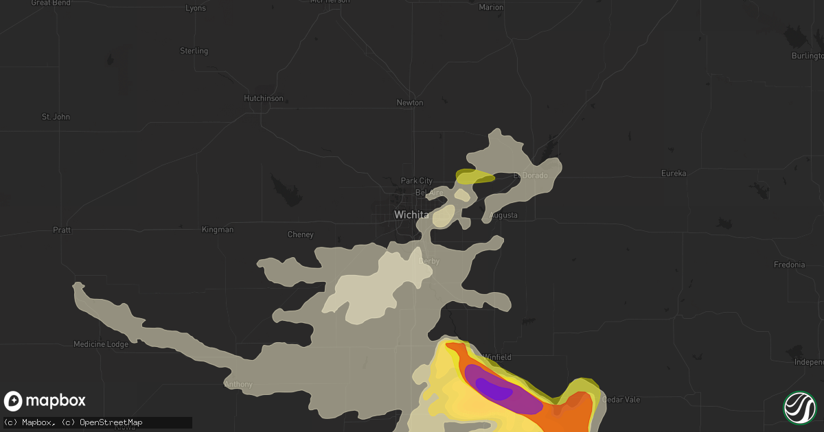 Hail map in Wichita, KS on May 14, 2018