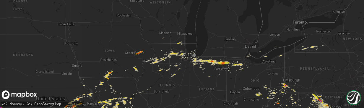 Hail map on May 14, 2018