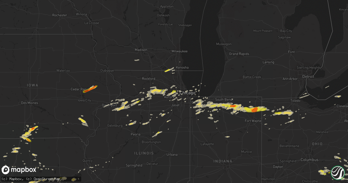Hail map on May 14, 2018