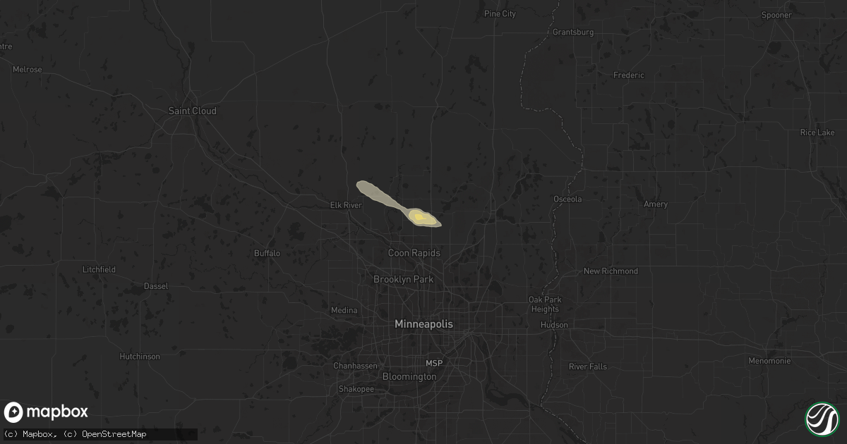 Hail map in Andover, MN on May 14, 2019