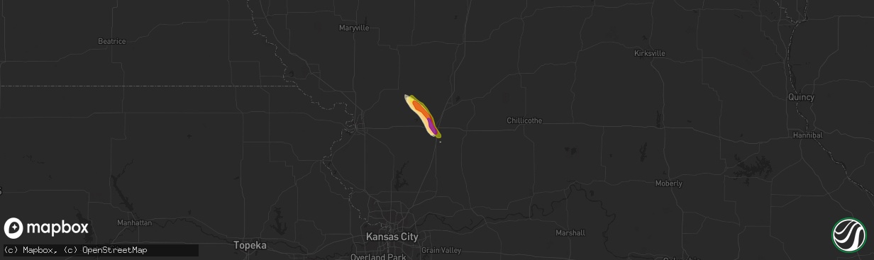 Hail map in Cameron, MO on May 14, 2019