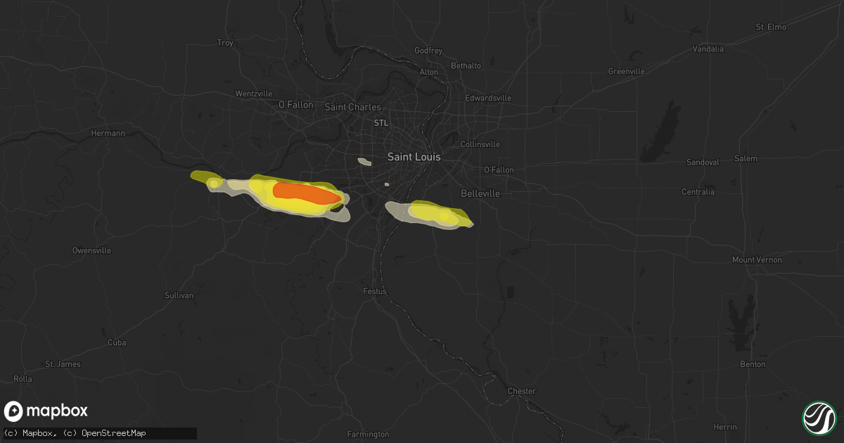 Hail map in Columbia, IL on May 14, 2019