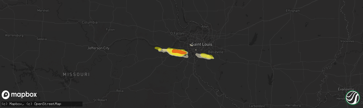 Hail map in Eureka, MO on May 14, 2019