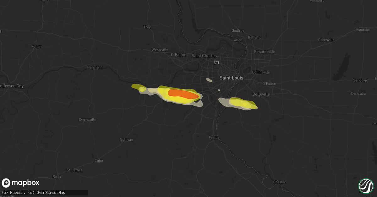 Hail map in Eureka, MO on May 14, 2019