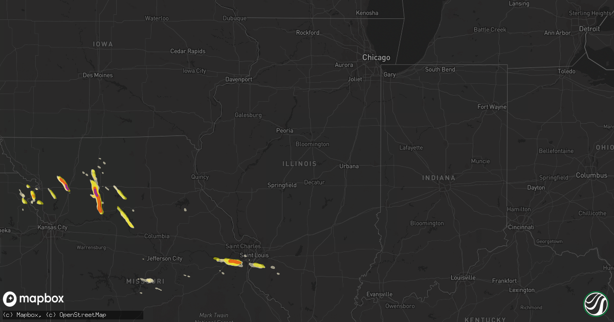 Hail map in Illinois on May 14, 2019