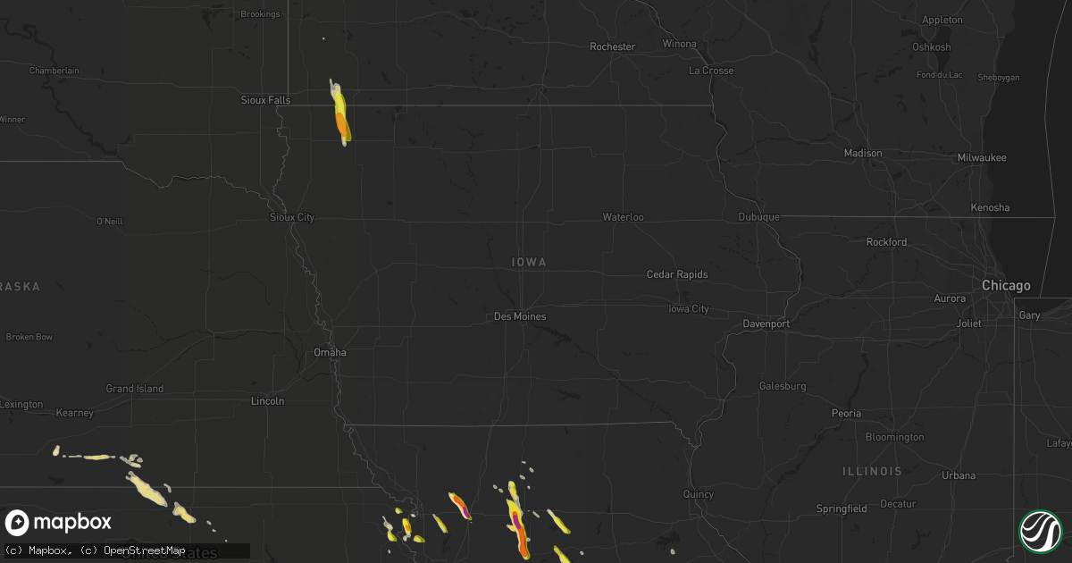 Hail map in Iowa on May 14, 2019
