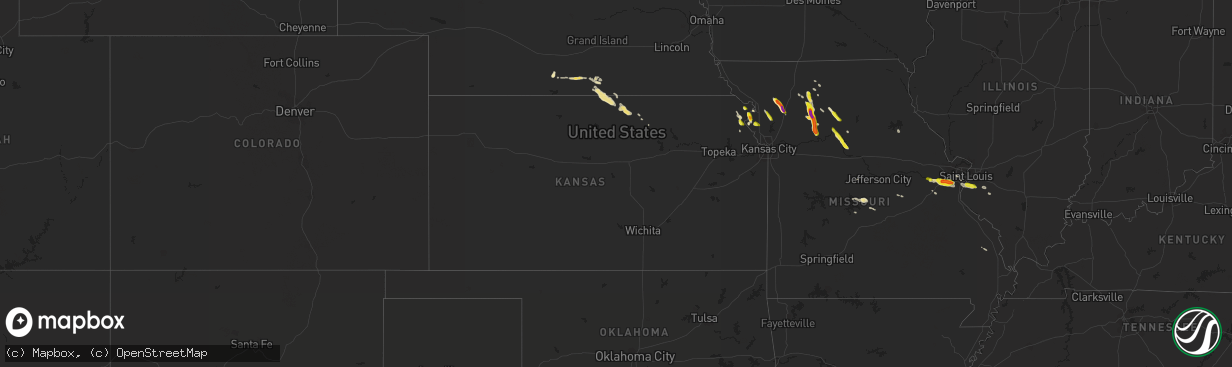 Hail map in Kansas on May 14, 2019