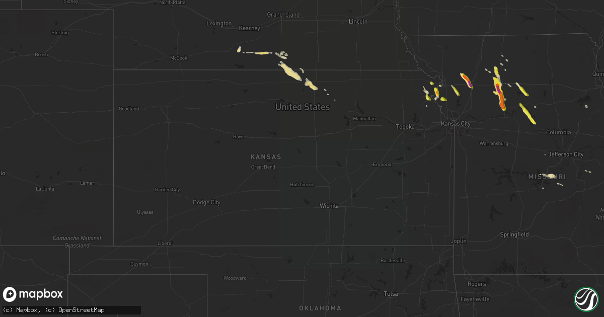 Hail map in Kansas on May 14, 2019