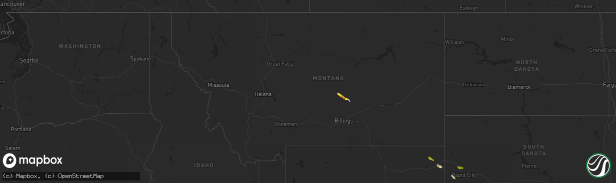 Hail map in Montana on May 14, 2019