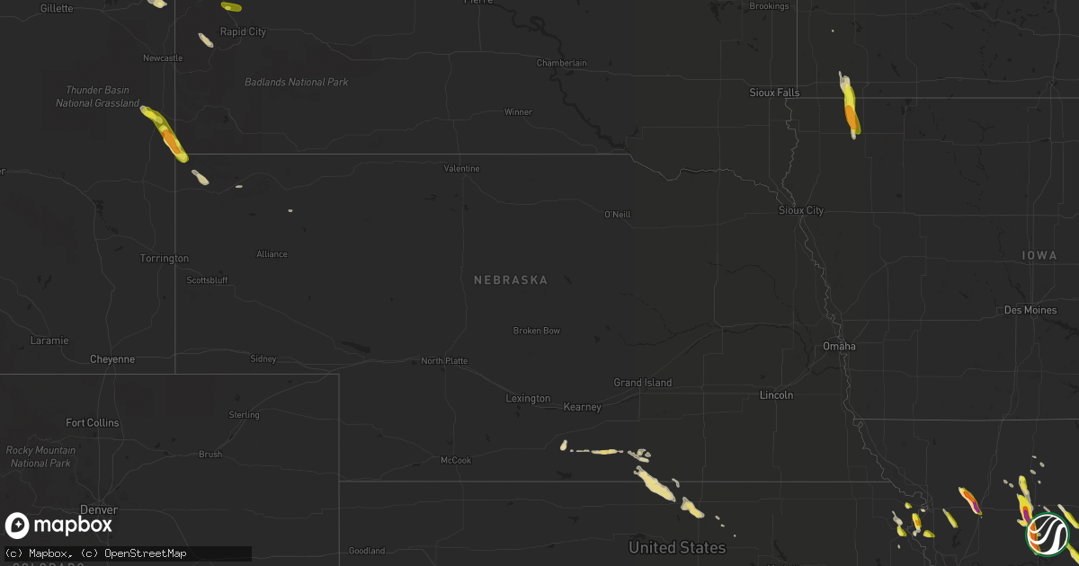 Hail map in Nebraska on May 14, 2019